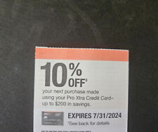 Home Depot Coupon 10% Off Up to $200 W/Pro Xtra Card Expires 7/31/24