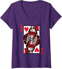 Queen of Hearts Playing Cards Gift Ladies' V-Neck Tshirt