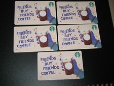 5x STARBUCKS GIFT CARDS - FRIENDS BUY FRIENDS COFFEE - 1 WITH DIAMOND MARK - NEW