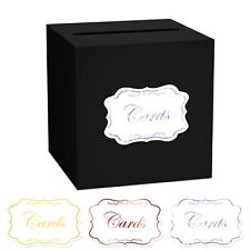 Card Box for Party Black Gift Cards Receiving Box Holder for Wedding Bridal S...