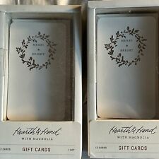 Hearth & Hand With Magnolia Gift Cards—2 Boxes, Merry & Bright 24 Cards NIB