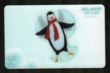 WALMART Penguin Making Snow Angel ( 2007 ) Lenticular Gift Card ( $0 )