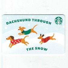 2021 STARBUCKS Gift Card Christmas Dachshund Through the Snow - Dogs - No Value