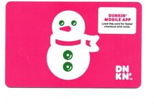 Dunkin Donuts Pink With Snowman Gift Card No $ Value Collectible