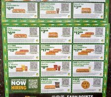 Subway Coupons 2 Whole Sheets as Pictured Exp 8/8/24