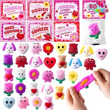 30 Packs Valentines Day Gift Cards Mochi Squishy Toys School Classroom Exchange