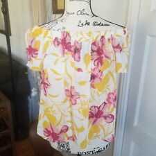 One Clothing Off the Shoulder Short Floral Top Sz M