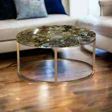 Labradorite Gemstone Table, Round Table, Coffee Table, Natural Christmas Gifts