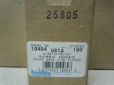 Hindley Manufacturing 10484 Round End Screw Hook, Zinc Plated. box of 100 - La Crosse - US