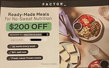Factor75.com $200 Off Code Meals Delivered Free FAST!! Shipping Wink-Wink