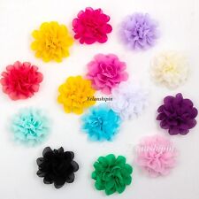 Fluffy Chiffon Craft Fabric Flowers For Baby Headband Hair Accessories DIY 30pcs