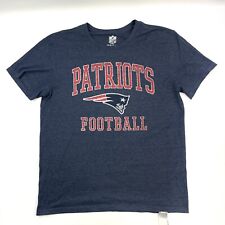 NFL Team Apparel New England Patriots Logo Football Blue T-Shirt Men's Size L