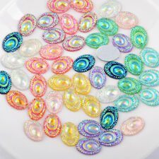 20-60Pcs 13*17 mm（0.51*0.67 in）Oval Resin Rhinestone Home Holiday Decoration DIY