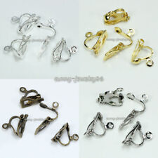 100Pcs Clip On Earring Earwire Jewelry Findings Silver/Gold/Bronze Plated SF35