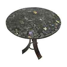 Labradorite Round Coffee Dining Table Top, Labradorite Console Side, Tea Table