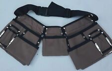 Heavy Duty Construction Tool Belt 11 Pocket Brown Black Work Adjustable