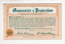 1941 Gag Gift Card Guarantee of Protection" Exhibit Supply Co Chicago"