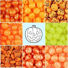 BeadTin 20mm Jack O Lantern / Halloween Pony Beads (24pcs) - Choice of styles