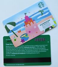 2 - STARBUCKS CARDS 'AT THE BEACH' 2024 #6317 MAGNETIC NO VALUE