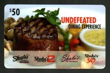 SHULA'S Undefeated Dining Experience 2008 Gift Card ( $0 - NO VALUE )