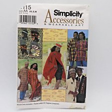 Simplicity Accessories Pattern 9115 African Art Tunic Hat Shawl Sz XS S M Uncut