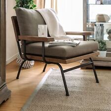 ACCENT CHAIR MINIMALIST Wooden Frame Rustic Oak - Beverly Hills - US