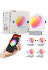 Jullison 6 RGB Smart Recessed Lights WiFi App Voice Control 2700K-6000K, 4 Pack - Texarkana - US"