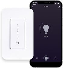 JONATHAN Y DIM2000A Smart Ligting Touch/Slide Dimmer Switch, WiFi Remote App - Hickory - US