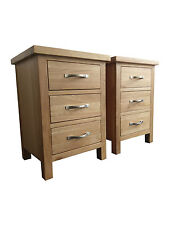 Matching Pair Regal Light Oak Bedside Cabinets / Solid Wood Bedroom Lamp Tables