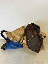 Lot Of Leather Tool Belt w/ Quick Release Carpenter Construction Pouch