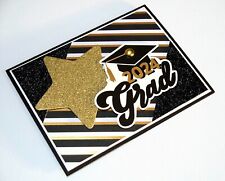 Handmade 2024 Graduation Gift Card Holder Large Gold Glitter Star and Grad
