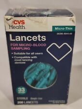 CVS Health Lancets For Micro-Blood Sampling Micro-Thin Sterile 200 Lancets NEW! - Reynoldsburg - US