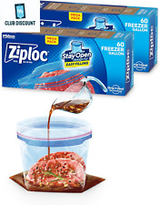 Ziploc Gallon Food Storage Freezer Bags, Stay Open Design with Stand-Up Bottom,