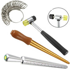 Jewellery Measuring Tool Hammers Ring Mandrel Sizer Finger Stick Ring Guage Kit