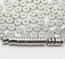 200 Silver Tone Metallic Acrylic Disc Heishi Beads 8mm Spacer Jewelry Making