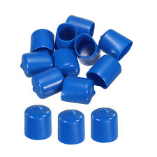 10pcs Rubber End Caps Cover 22mm Vinyl Screw Thread Protector Round, Blue - CN