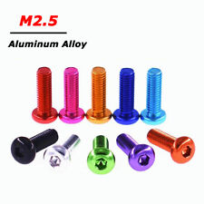 M2.5 Aluminum Pan / Button Head Socket Cap Screw Hex Allen Bolts Anodize Colors - CN