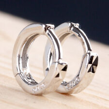 925 Sterling Silver Hoop Huggie Earrings Ear Buckle Women Girl Jewelry