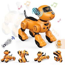 Smart Robot Dog Toys for Kids Voice Control Interactive Stunt Robots Pet Orange - Moccasin - US