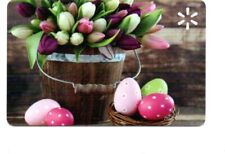 Walmart Bucket Tuliips Easter Eggs Gift Card No $ Value Collectible FB-69170