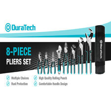 DURATECH Pliers Set 8-Pieces Premium Cr-V/Cr-Ni Construction with Rolling Pouch