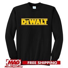 DEWALT BLACK CREWNECK Tool Sweatshirt Garage Parts Car Construction Tools Drill