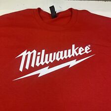 NEW Milwaukee Power Tool Tools TEE T SHIRT Sz Mens L Red work construction