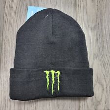 New Embroidered Monster Energy Drink Athletic Beanie Black With Green Adult Size