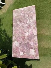 60x30" Rose Quartz Stone Dining Table Crystal Gemstone Modern Furniture Hallway"