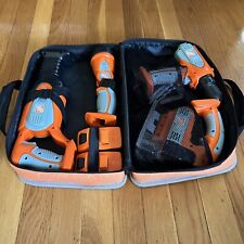 10PC Home Depot Kids Power Tools Play Set Construction Case Bag + Batteries Lot