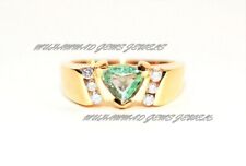 Green Paraiba Tourmaline Ring, 14K Yellow Gold Platted Vermeil, Promise Ring