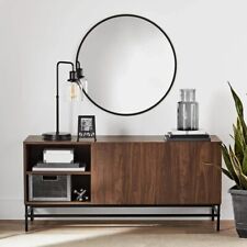 Modern Canyon Walnut Console Table with Storage