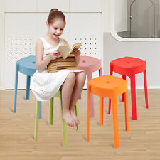 18In Plastic Stack Stools 5 Pack Colorful Backless Bar Stools For Kids Students - Mumbai - India