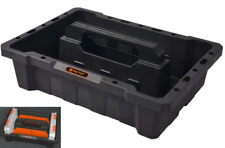 Black Plastic Tote Tray, Heavy Duty Tool Storage, H 6.63 in W 20.5 in D 14.5 in